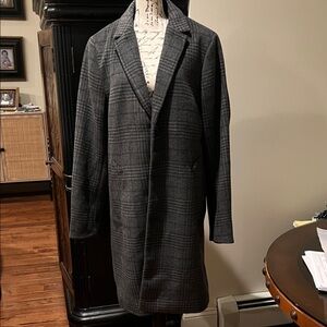 Gray Plaid Long Coat